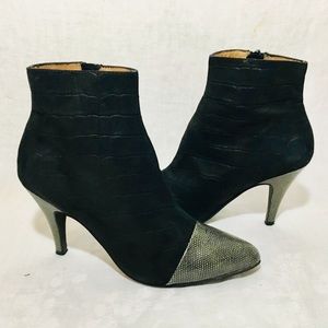 JC Crocodile Leather Heels w/ Snakeskin Contrast